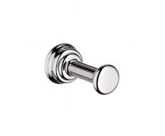 Hansgrohe 42137000 Montreux-Gancio Appendiabiti Singolo, Cromato, Metallo, Bianco