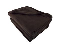 Poyet Motte Coperta in Pile 210 x 230 cm, Colore: Cioccolato, 100% Poliestere, Motivo