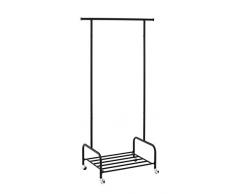 Haku Möbel Stand Appendiabiti, Tubo di Acciaio, Nero, 54 x 93 x 175 cm
