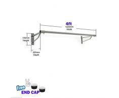 Complete Retail Source ltd, Asta Appendiabiti da Parete, 32 mm, Tubo da 1,2 m + 2 staffe