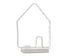 Brilliant Casita - Lampada da tavolo in metallo, 6 W, colore: Bianco