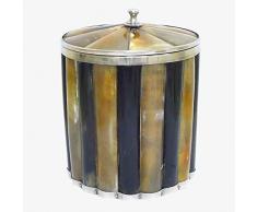 Better & Best - Secchiello per ghiaccio in asta e metallo, rotondo, alto, bicolore nero e marrone, dimensioni 21 x 21 x 25 cm,