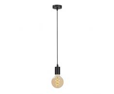 Briloner Leuchten 1 Lampadina, Lampada a Sospensione rÃ©tro/Vintage, Acciaio Nero, 1x E27 Max. 60 Watt, Colore W