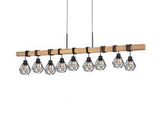 Eglo TOWNSHEND 5 - Lampada a sospensione, in acciaio, 60 W, colore: nero/marrone