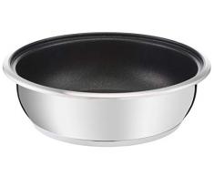 Lagostina 12143541824 - Padella Wok Maestria 24 cm, in acciaio inox, antiaderente, per tutti i piani cottura a induzione (venduta senza manico)