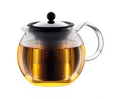 Bodum Assam 1.5L Cromo, Trasparente teiera in Vetro per la Preparazione del tÃ¨ Assam, 1,45 kg, Cromo, Trasparente, Vetro, 211 x 164 x 171 mm