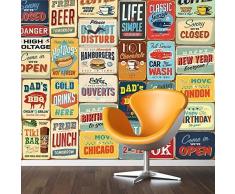 Walplus 152x161 cm adesivi da parete VINTAGE SEGNALE METALLICO Collage 1 CONFEZIONE rimovibile autoadesivo arte murale decalcomania vinile DECORAZIONE CASA fai-da-te VIVENTE ufficio camera letto