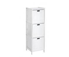 Wenko 21860100 Oslo mensola con 3 cassetti legno bianco 41,0 x 15,0 x 120,0 cm