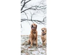 ID PeelitStickit-088 60 x 130 cm, Altezza: Due Cane Animale di Alta qualitÃ , Vinile Adesivo da Parete