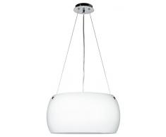 Fan Europe I-EQUATORE/S40BCO Lampadario a sospensione circolare, Vetro, 60 watts, Bianco, alogena
