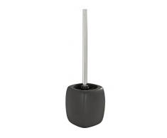 Wenko 20024100 Portascopino per WC Faro nero, Ceramica, 12 x 40 x 12 cm, Nero