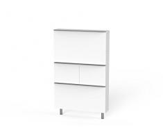 SONOROUS HM 72WRK-GWHT - Scrivania a 3 Ante in Legno, 72 x 15 x 116 cm, Colore: Bianco