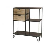 Galileo Casa Cassettiera, Nero, l. 70 x p. 30 x h. 80 cm