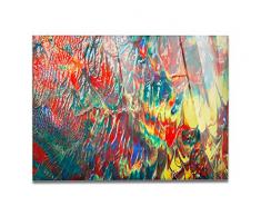 Giallo Bus 3230 Quadro Su Vetro Acrilico Plexiglass, Design Astratto, Acrylic Color Down, 50 x 70 cm