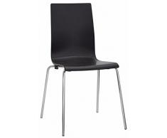 Brianza Outlet Erika Sedia di Design, Nero, 39 x 38 x 45.5 cm