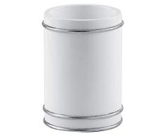 Gedy Olimpia portaspazzolini, resina, blanco-plata, 7,5Â x 7,5Â x 11