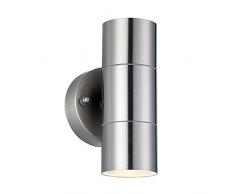 Luceco applique esterno decorativo GU10, metallizzato, 21Â x 85Â cm