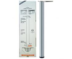 Home System Kit Gambe Tavolo Tonde, Diametro 60, H 710, Regolabili, 4 Pezzi, Alluminio Opaco