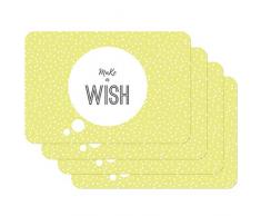 Venilia Make a Wish Stampate Tavola, Tovaglietta per Sala da Pranzo, a Prova di Cibo, 4 Pezzi, 30 x 450 cm, 59074, 30 x 45 cm