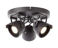Brilliant Ka - Sistema di faretti a 3 luci, 28 W, colore: Nero corindone