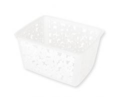 InterDesign Blumz Cestino Domestico per Cucina, Bagno Ufficio, Garage - 26,04 x 19,67 x 13,97 cm, Bianco