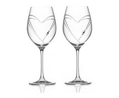 DIAMANTE Herzen RotweinglÃ¤ser Bicchieri da Vino, Vetro