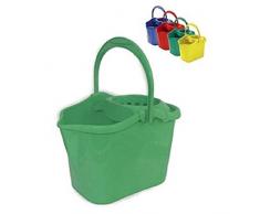 Hilados Filati Secchio Ovale con strizzatore Colore 14Â Litri, Verde, Unico