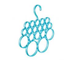 InterDesign Fresh Portasciarpe 18 Anelli, Blu, 28x1.25x29.25 cm