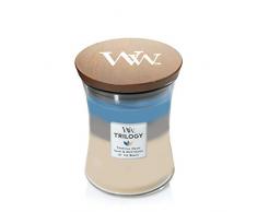 WoodWick Trilogy candela profumata a clessidra media con Pluswick Innovation, Fuga in barca