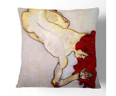 Grande Scatola Art 1Â x Cuscino Decorativo con Copertura di Egon Schiele Filo e Paint Studio Art Design | Morbido Cuscino per Divano, Sedia o Letto con Imbottitura, Antracite, 58,4Â x 58,4Â cm