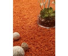 benuta Shaggy - Tappeto a Pelo Lungo Cambria, per Camera da Letto e Soggiorno, Fibra Sintetica, Orange, 80 x 150 cm