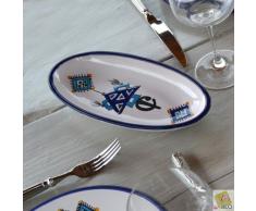 YODECO Piatto Ovale Sahel, Ceramica, Blu, 20 x 20 x 5 cm