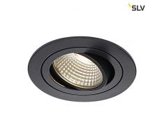 SLV LED soffitto faretto incasso New Tria DL Set, circa, 6,2 W, COB, 3000 K, 38 Grad, con driver, clip piume, Nero 113900