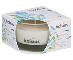 Bolsius Candela Profumata in Vetro 50/80 mm Small, Colore Bianco, Fragranza In Balance (TÃ¨ Bianco e Menta), True Moods