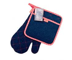Tescoma 639796 PRESTO DENIM Guanto e Presina da Forno per Lei, Tessuto, Blu/Rosso
