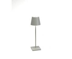 Zafferano Poldina Lampada LED Ricaricabile da Tavolo, Regolabile, Corpo in Alluminio, Protezione IP54, Adatto per Uso Esterno/Interno, Spina EU 2.2 W, Salvia, 38 cm