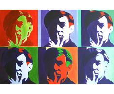 LegendArte Olio su Tela - Quadro su Tela Dipinto a Mano - Mosaico di Volti, cm. 60x90 - Quadro Moderno Soggiorno