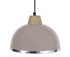 Tosel 15564 mezza sfera zigrinato, B-Lampada a sospensione in lamiera di acciaio, vernice epossidica e PVC, 245 x 900 mm, colore: cromato, Tortora, 245 x 900 mm