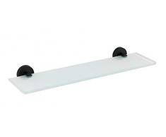 Wenko Mensola da Parete in Vetro Bosio, Nero Opaco, Acciaio Inox antiruggine, 46.5 x 5.5 x 13.5 cm