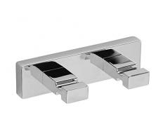 INDA A2020BCR Mito Appendiabiti Doppio da Parete Cromato Ottone 4 x 9 x 3 cm