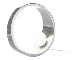 Ilide Tenue Lampada da Tavolo Abat Jour da Appoggio Design Minimal e Moderno con Luce LED per Comodino e Tavolo, 3 W, Cromata, 25 x 10 cm