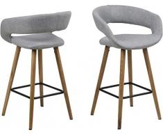 AC Design Furniture Jack - Sedia da Ufficio, 56 x 43 x 88,5 cm, in Tessuto e Rovere, Colore: Grigio