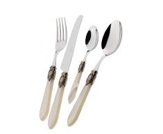 BUGATTI Posate, oxdam S3265Â Oxford, 49Â Pezzi Servizio da tavola, Acciaio Inox/ABS Colore: Avorio 52Â x 37,5Â x 16Â cm