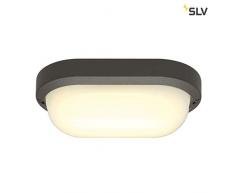 SLV LED luce esterna Terang 2 muro/lampada da soffitto, oval, 120 laurea, SMD, 3000 K, IP44, antracite 229935