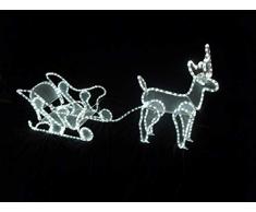 Giocoplast Natale Tubo LED Bianco, 220-240V Ip44, Renna:60X50X11Cm Slitta:30X60X30Cm, Multicolore