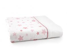 MI CASA Mi - Lenzuolo per Lettino con Stelle, 110 x 140, Colore: Rosa, 110 x 140 cm