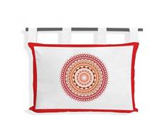 Soleil docre Mandala - Testiera da Letto, in Cotone, 45 x 70 cm, Colore: Arancione