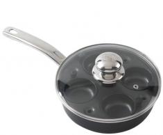 Swan - Pentola cuociuova per 4 Uova, con Coperchio, Colore: Nero