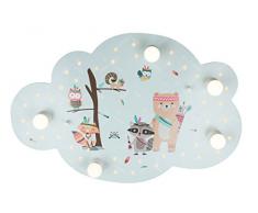 Elobra Little Indians - Lampada da soffitto a LED per bambini, in legno, 40 W, colore: Verde lime