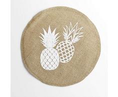Il giardino delle cicale Ananas Spirit Set di tavolo, Vimini, senza, 38Â x 38Â cm